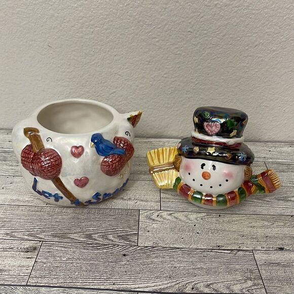 Ceramic Snowman Candy Jar - Picture 7 of 9